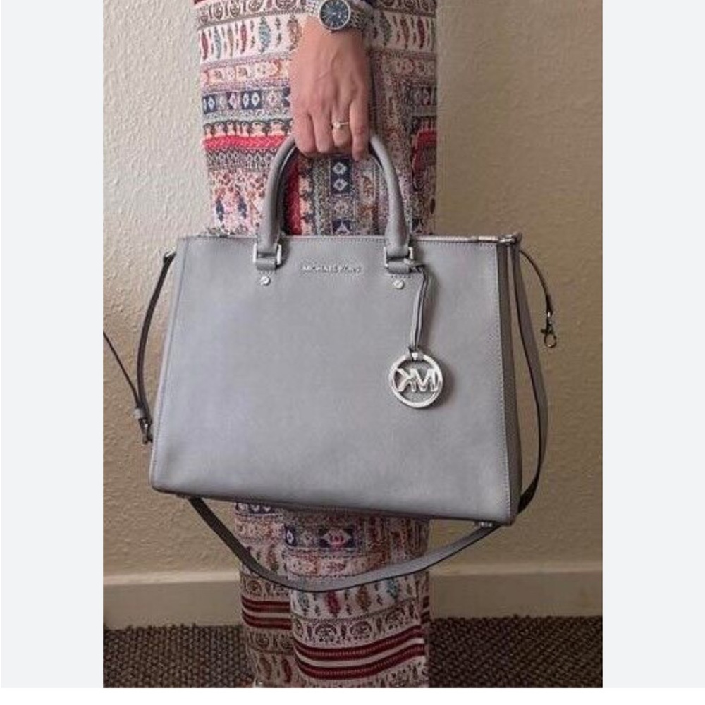 Michael Kors Gray Saffiano Satchel